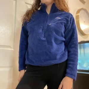 Patagonia Half Zip Up Fleece Pullover Royal Blue Made‎ in USA Xsmall polartec